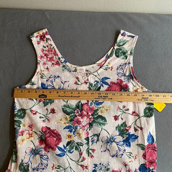 Vtg 80s 90s NOS Brights Creek Cottage Garden Midi Dress Romantic Boho 14? Floral - Picture 10 of 15
